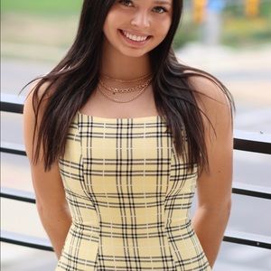 NWOT Altar’d State Yellow & Black Plaid Dress